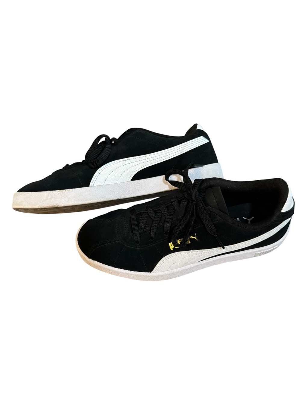 PUMA club Black Suede Classic Sneakers with White Sole Sz 9 women Sz 7.5 men - Picture 3 of 6